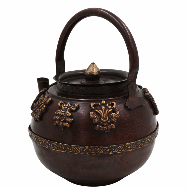 Brass Handmade Kettle Idol, Surai, Tea & Coffee Container, Traditional Indian Brass Pooja Murti, Decorative Brass Sculpture, Home & Temple Decor,Brown, 5 Inch, 1 Piece
