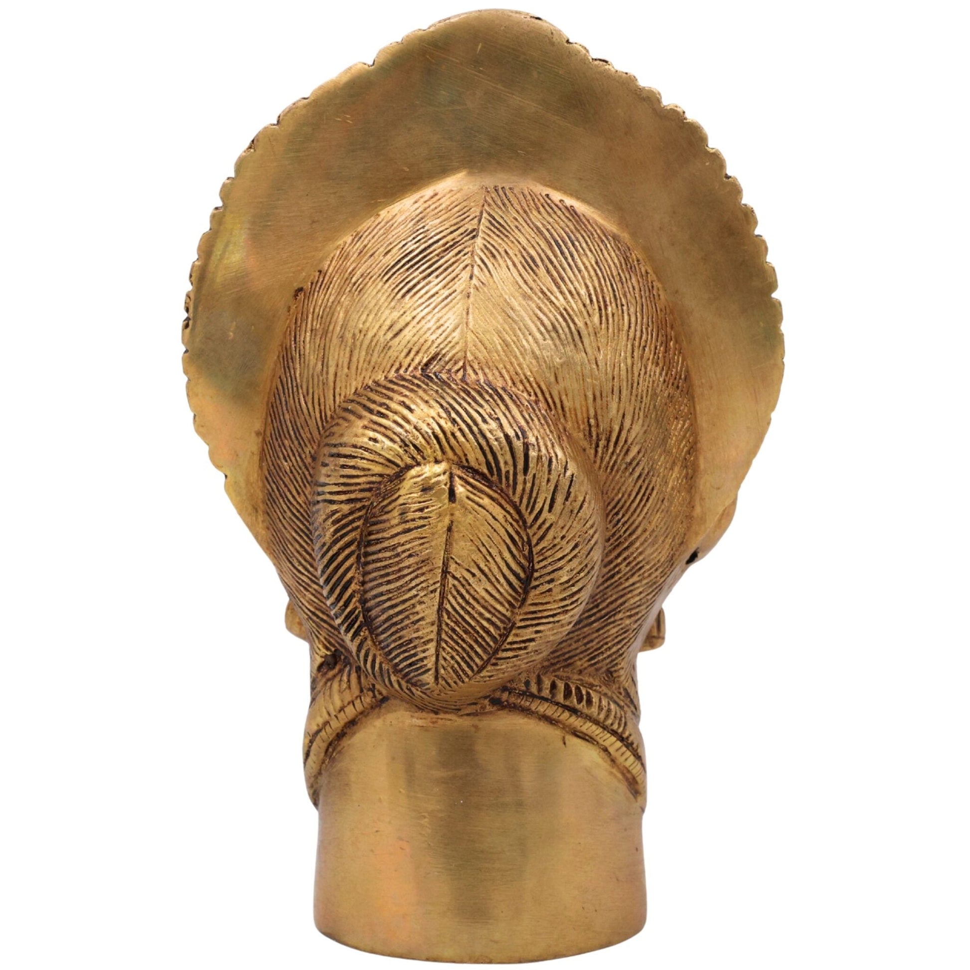Handcrafted Brass Gowri Face Idol – Gauri, Parvati, Uma, Mahagauri, Shakti Devi Sculpture for Pooja, Home Temple & Spiritual Decor,Gold, 7.5 Inch, 1 Piece