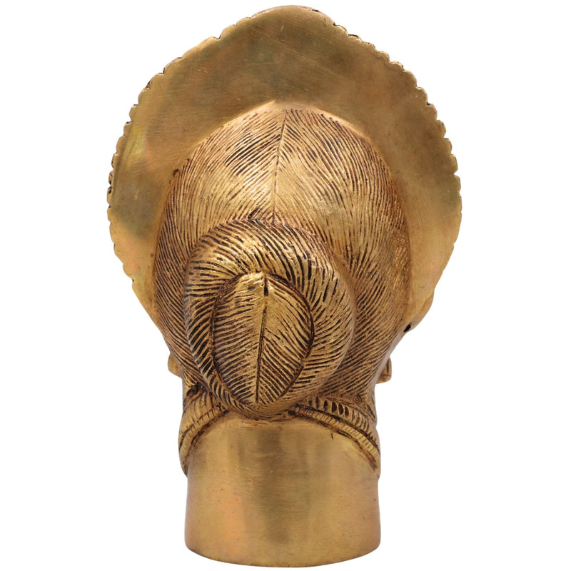 Handcrafted Brass Gowri Face Idol – Gauri, Parvati, Uma, Mahagauri, Shakti Devi Sculpture for Pooja, Home Temple & Spiritual Decor,Gold, 7.5 Inch, 1 Piece