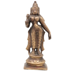 Handcrafted Brass Parvati Idol – Gauri Uma Shakti Devi Moorti for Pooja Room, Home Temple & Spiritual Decor,Brown, 6 Inch, 1 Piece