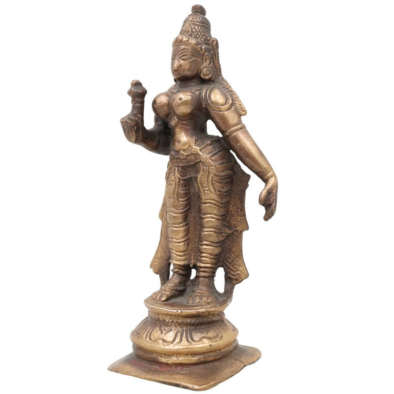 Handcrafted Brass Parvati Idol – Gauri Uma Shakti Devi Moorti for Pooja Room, Home Temple & Spiritual Decor,Brown, 6 Inch, 1 Piece