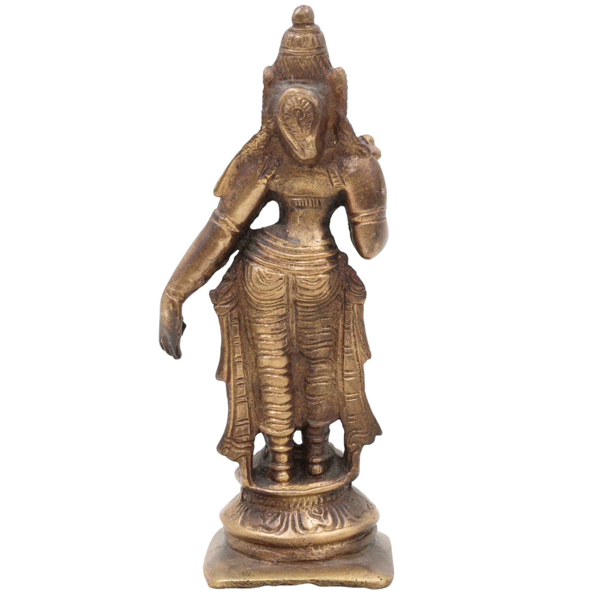 Handcrafted Brass Parvati Idol – Gauri Uma Shakti Devi Moorti for Pooja Room, Home Temple & Spiritual Decor,Brown, 6 Inch, 1 Piece
