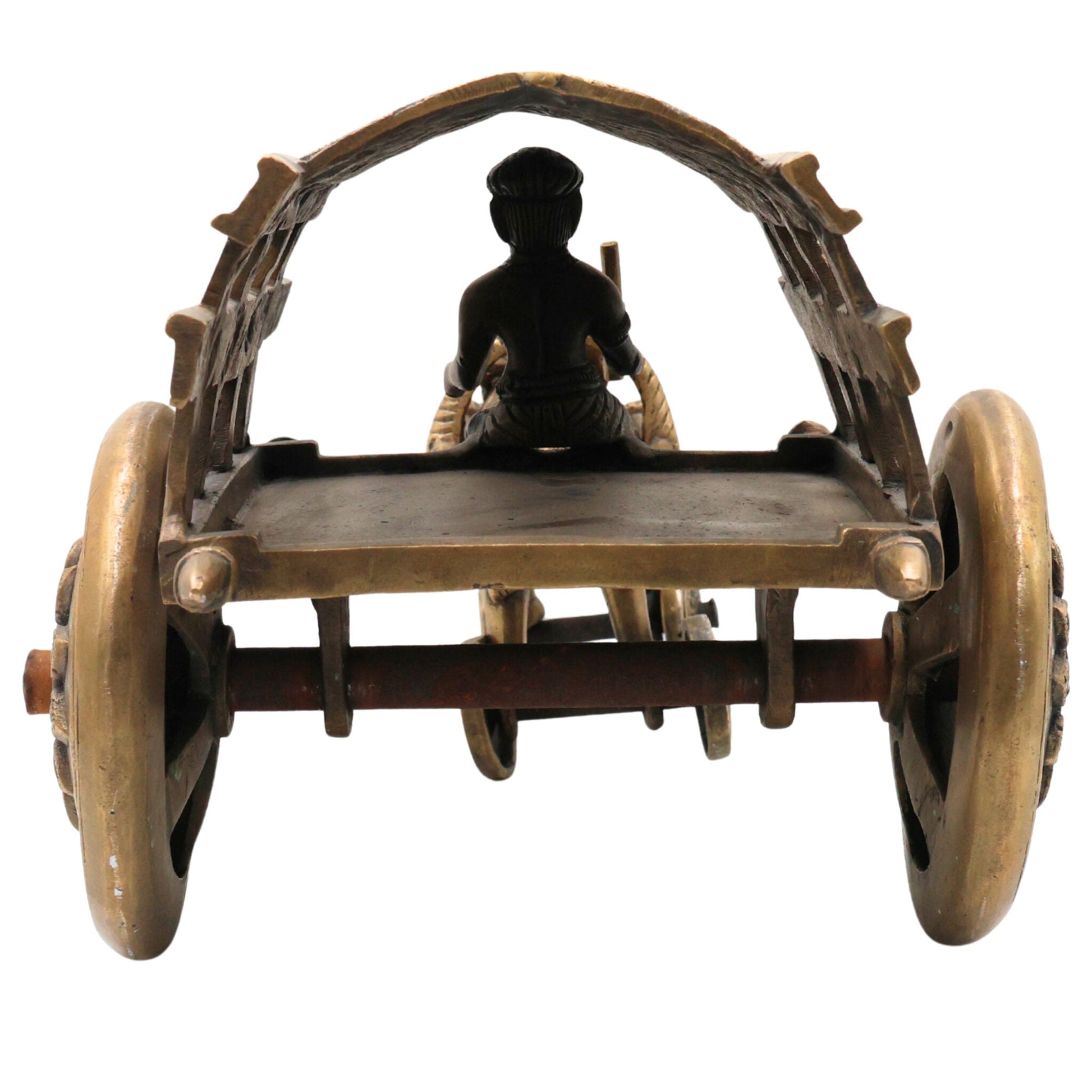 Bhunes Brass Big Bullock Cart Solid Showpiece,Gold, 7.5 Inch, 1 Piece