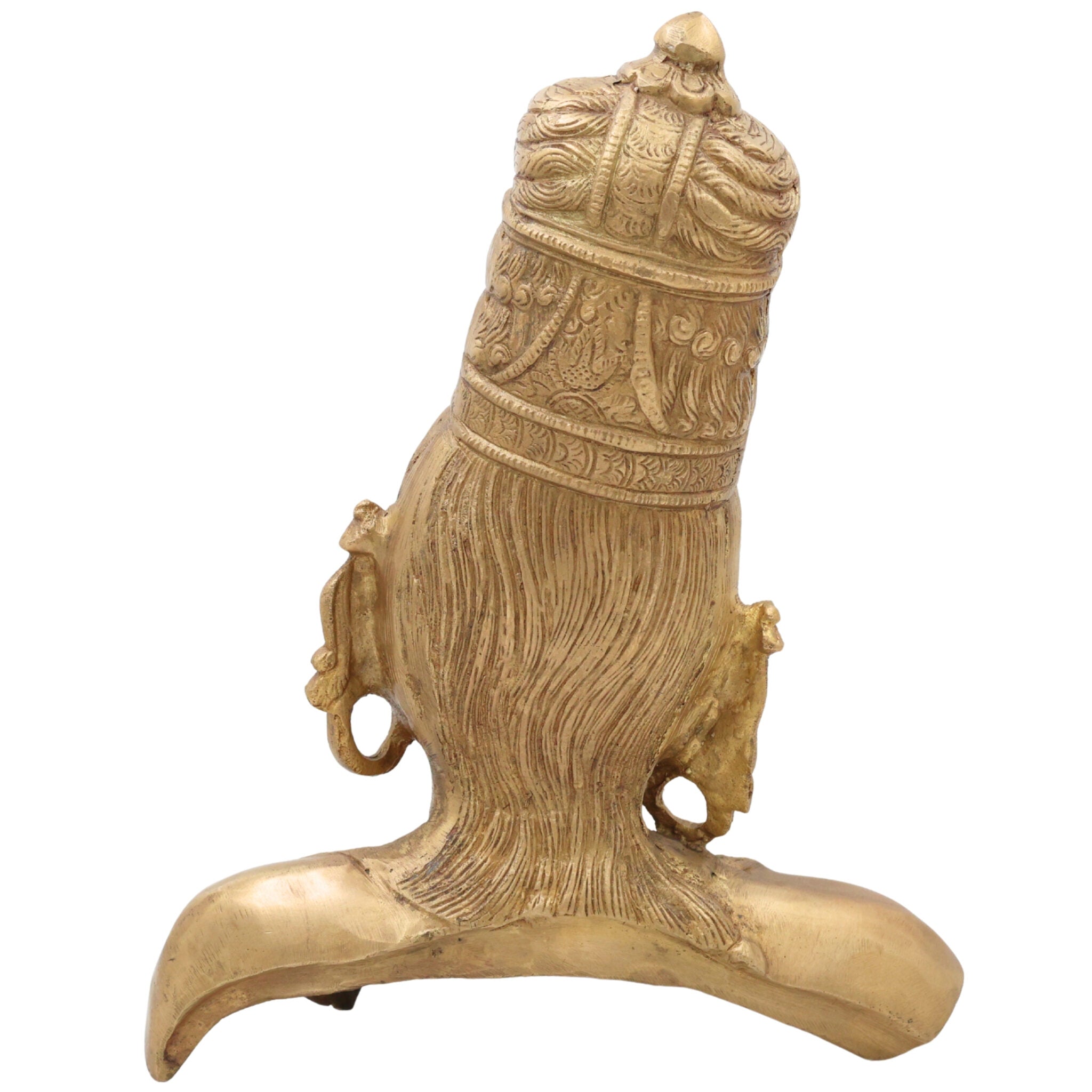Brass Parvati Head Idol – Shakti Gauri Uma Devi Face Murti | Handcrafted Pittal Moorthi for Home Temple, Puja, Decor & Gifts ,Gold, 12 Inch, 1 Piece