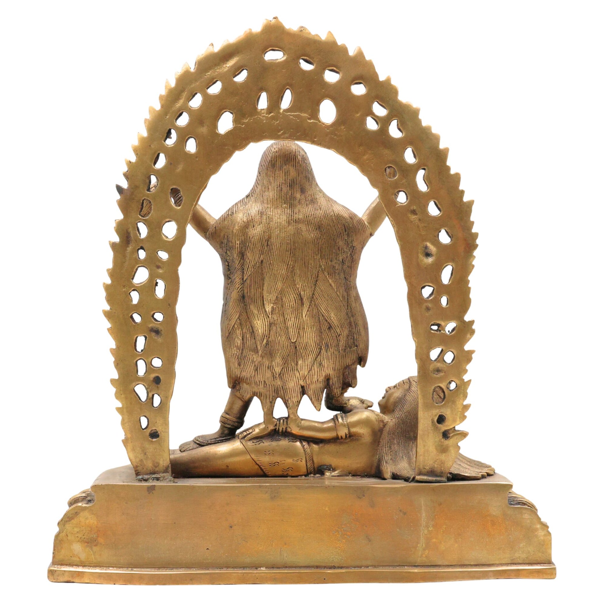 Brass Mahakali Idol – Kali Maa | Chamunda | Bhadrakali | Kalratri | Shakti Roop Devi Murti for Pooja, Temple & Home Decor by Bhunes,Gold, 14 Inch, 1 Piece
