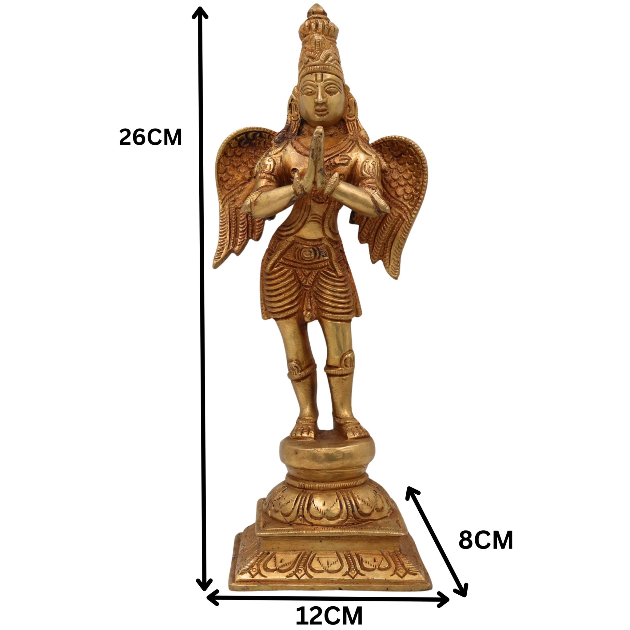 Bhunes Brass Lord Garuda Statue, Garuda Dev Murti, Divine Garud Idol, Brass Garuda Sculpture, Spiritual Garuda Figurine, Pooja Decor, Home Temple Idol