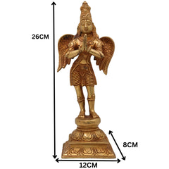 Bhunes Brass Lord Garuda Statue, Garuda Dev Murti, Divine Garud Idol, Brass Garuda Sculpture, Spiritual Garuda Figurine, Pooja Decor, Home Temple Idol