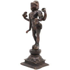 Brass Bhikshatana Shiva Idol, Mahadev Murti, Shankar Vigraha, Bholenath Statue, Handcrafted Brass Pooja Idol, Temple Decor,Brown, 9 Inch, 1 Piece