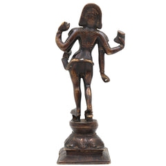 Brass Bhikshatana Shiva Idol, Mahadev Murti, Shankar Vigraha, Bholenath Statue, Handcrafted Brass Pooja Idol, Temple Decor,Brown, 9 Inch, 1 Piece