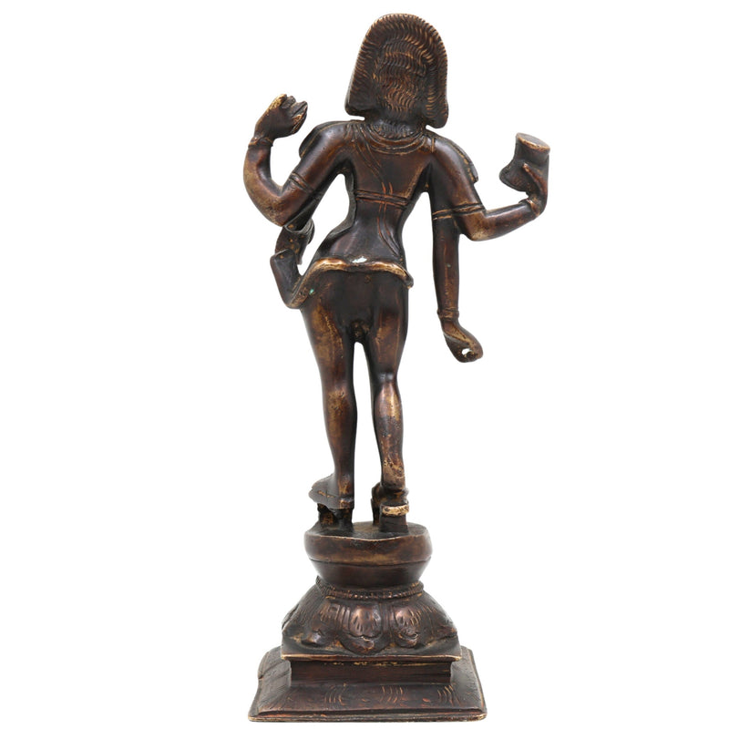Brass Bhikshatana Shiva Idol, Mahadev Murti, Shankar Vigraha, Bholenath Statue, Handcrafted Brass Pooja Idol, Temple Decor,Brown, 9 Inch, 1 Piece