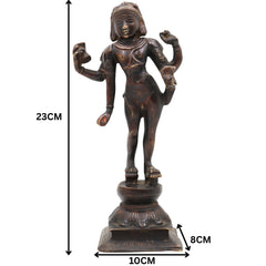 Brass Bhikshatana Shiva Idol, Mahadev Murti, Shankar Vigraha, Bholenath Statue, Handcrafted Brass Pooja Idol, Temple Decor,Brown, 9 Inch, 1 Piece