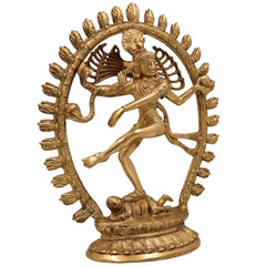 Brass Nataraja Idol – Lord Shiva Cosmic Dance Statue, Adalvallan, Natraj, Natesa Murti for Home, Temple, Puja & Office Decor,Gold, 12 Inch, 1 Piece