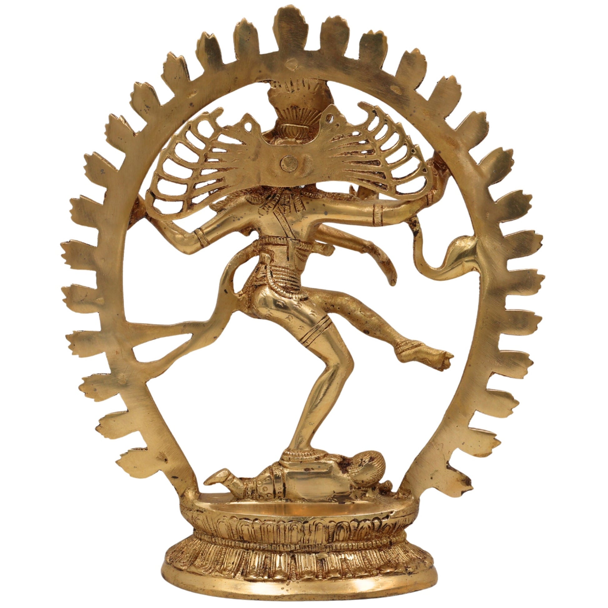 Brass Nataraja Idol – Lord Shiva Cosmic Dance Statue, Adalvallan, Natraj, Natesa Murti for Home, Temple, Puja & Office Decor,Gold, 12 Inch, 1 Piece