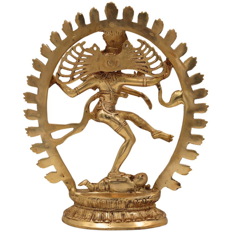 Brass Nataraja Idol – Lord Shiva Cosmic Dance Statue, Adalvallan, Natraj, Natesa Murti for Home, Temple, Puja & Office Decor,Gold, 12 Inch, 1 Piece