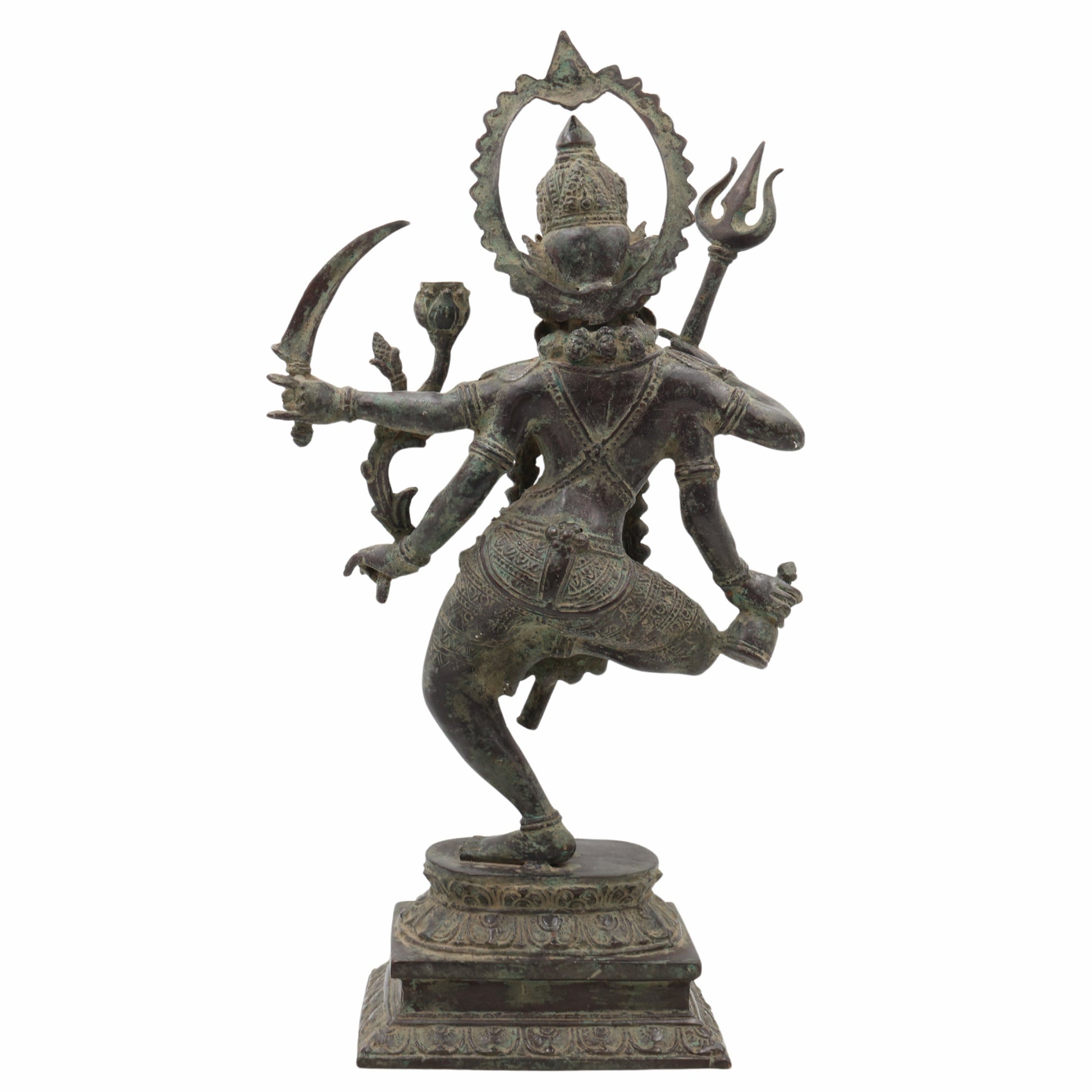 Maharani Durga Copper Idol | Mahishasuramardini Maa Durga Vigraha | Handcrafted Tamra Shakti Murti for Home Mandir & Temple Decor,Black, 17 Inch, 1 Piece
