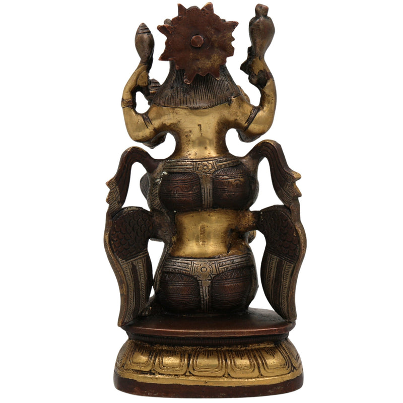Brass Vishnu Riding Garuda Idol | Lord Narayana Murti | Balaji, Srinivasa, Govinda Statue for Pooja & Home Decor | Narayana Vigraha, Temple Idol, Spiritual Showpiece, Gold, 8 Inch, 1 Piece