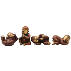 Brass Baby Showpiece, Peetal Infant Idol, Pital Newborn Figurine, Handcrafted Velli Decorative Statue,Red, 3.5 Inch, 1 Piece