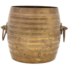 Bhunes Brass Antique Planter Pot | Pots | Pittal Ka Katora | Brass Antiques,Gold, 6.5 Inch, 1 Piece