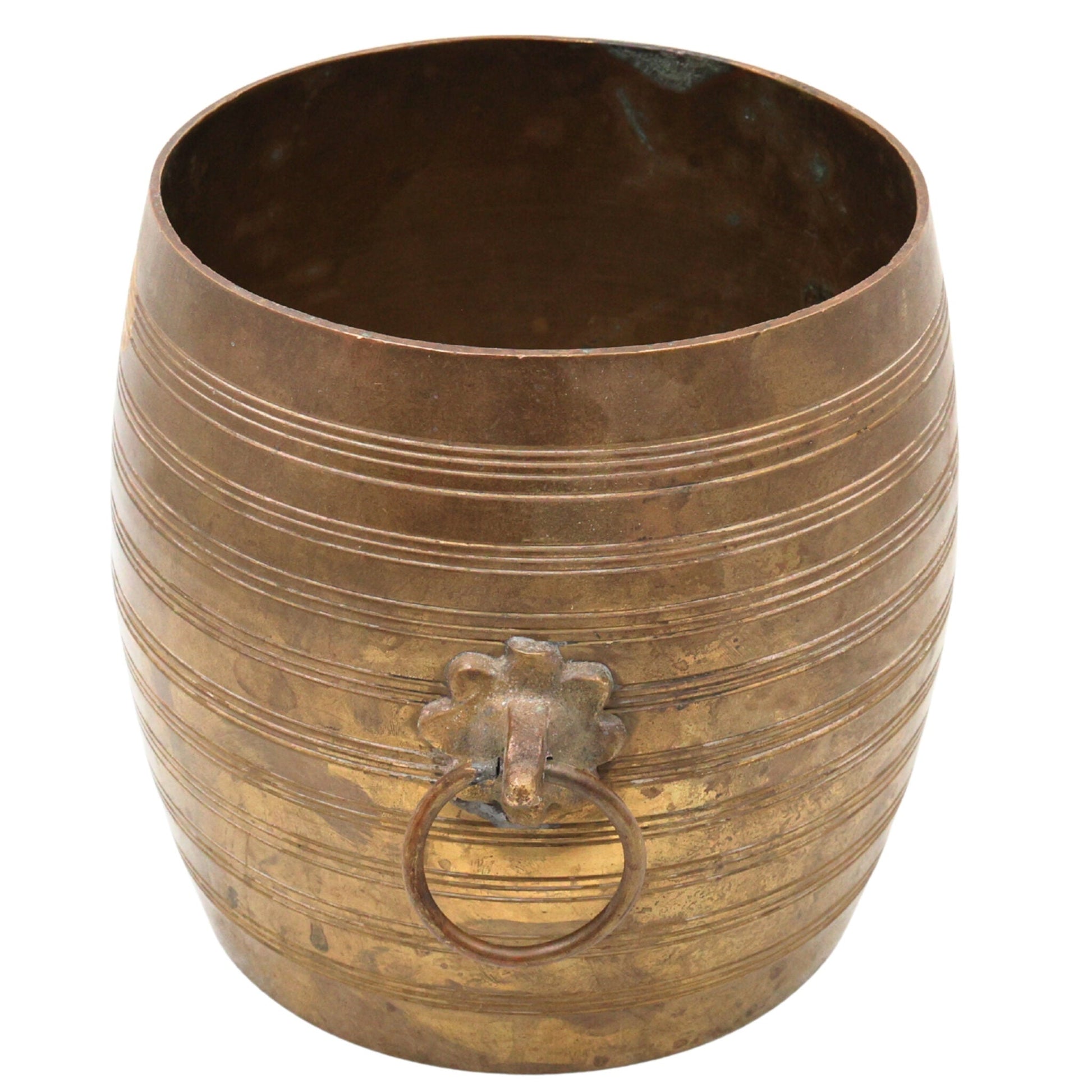 Bhunes Brass Antique Planter Pot | Pots | Pittal Ka Katora | Brass Antiques,Gold, 6.5 Inch, 1 Piece