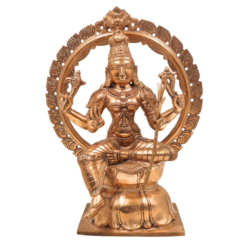 Handmade Bronze Raja Rajeshwari Idol | Panchaloha Tripurasundari Murti,Gold,12Inch,1pice