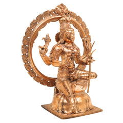 Handmade Bronze Raja Rajeshwari Idol | Panchaloha Tripurasundari Murti,Gold,12Inch,1pice
