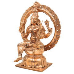 Handmade Bronze Raja Rajeshwari Idol | Panchaloha Tripurasundari Murti,Gold,12Inch,1pice