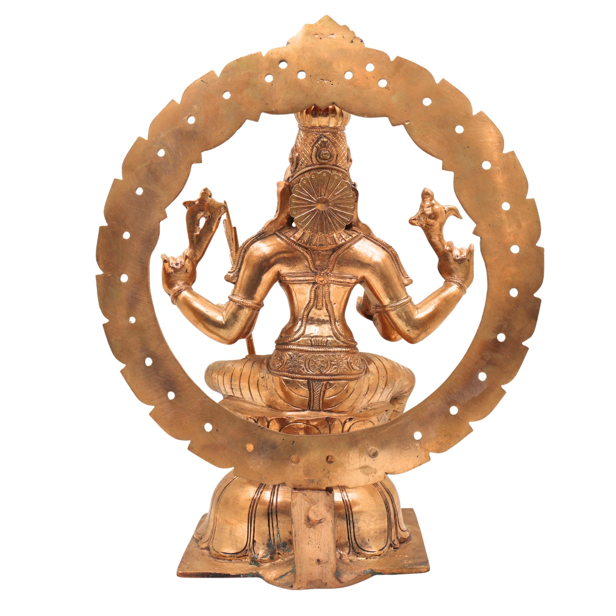 Handmade Bronze Raja Rajeshwari Idol | Panchaloha Tripurasundari Murti,Gold,12Inch,1pice