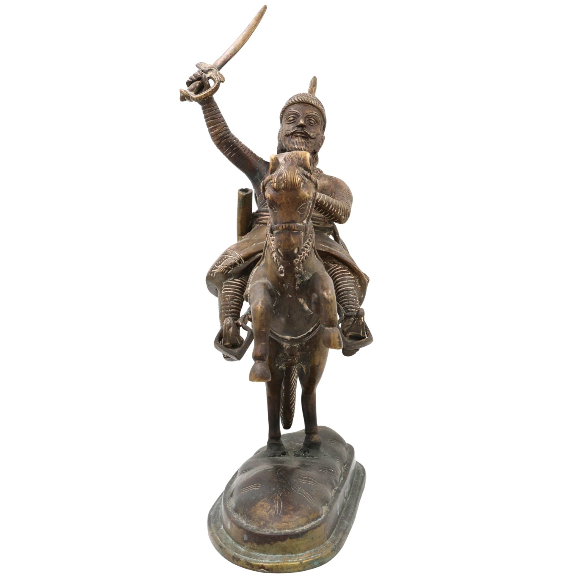 Bhunes Brass Maharaj Shivaji Sculpture | Shivaji Maharaj Sculpture,Gold, 16 Inch, 1 Piece