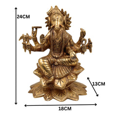 Brass Ashta Bhuja Varahi Amman Idol | Panchaloha Varahi Devi Murti | Varahi Mata Statue for Temple, Pooja & Home Decor,Gold, 9.5 Inch, 1 Piece
