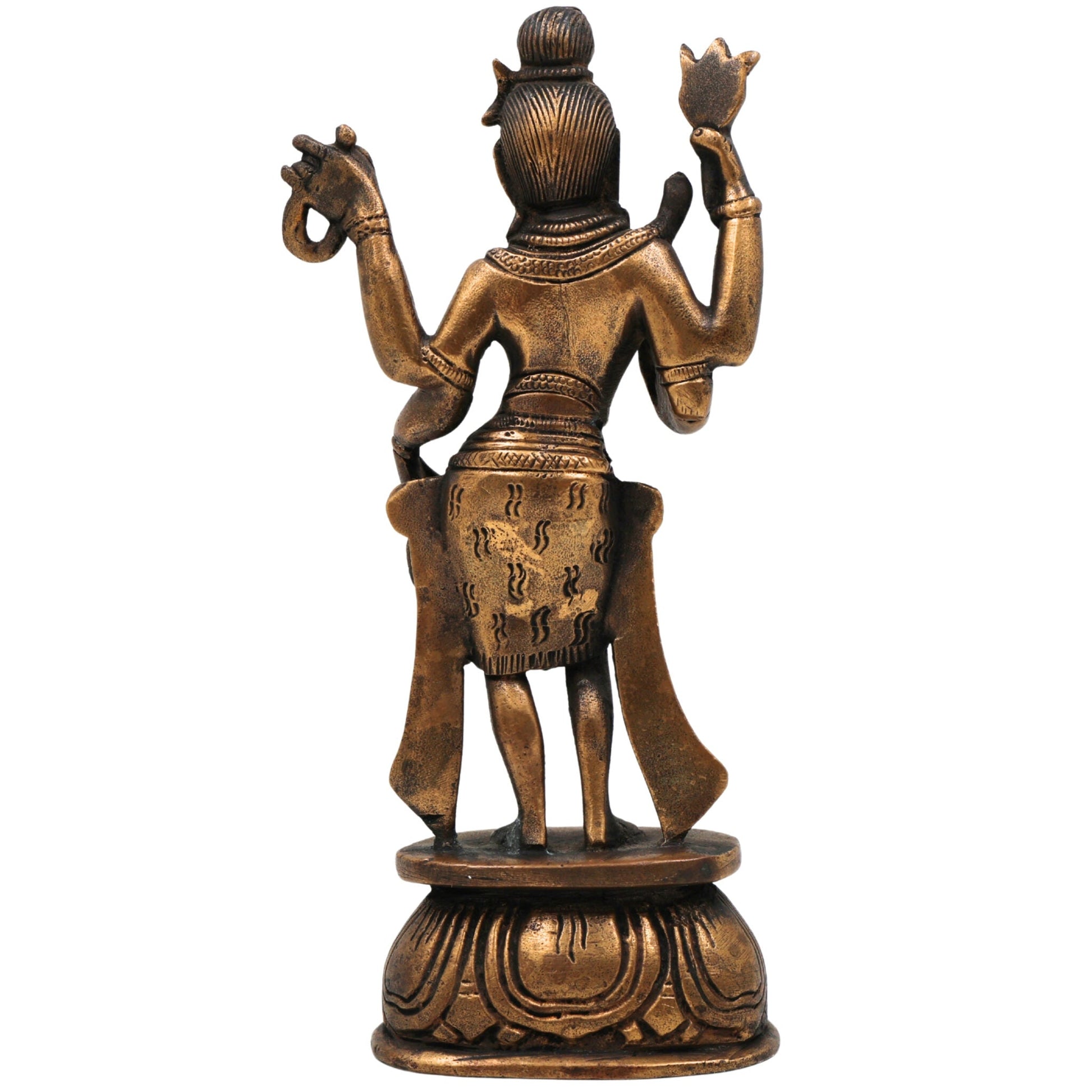 Brass Shiva Idol Mahadev Murti Bholenath Statue Shankar Vigraha Rudra Neelkanth Nataraja Pooja Mandir Home Decor,Gold, 7.5 Inch, 1 Piece