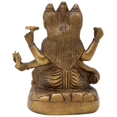 Bhunes Brass Lord Dattatreya Tridev Idols, God Datta Murti | Trimurti | Bhagwan,Gold, 5 Inch, 1 Piece