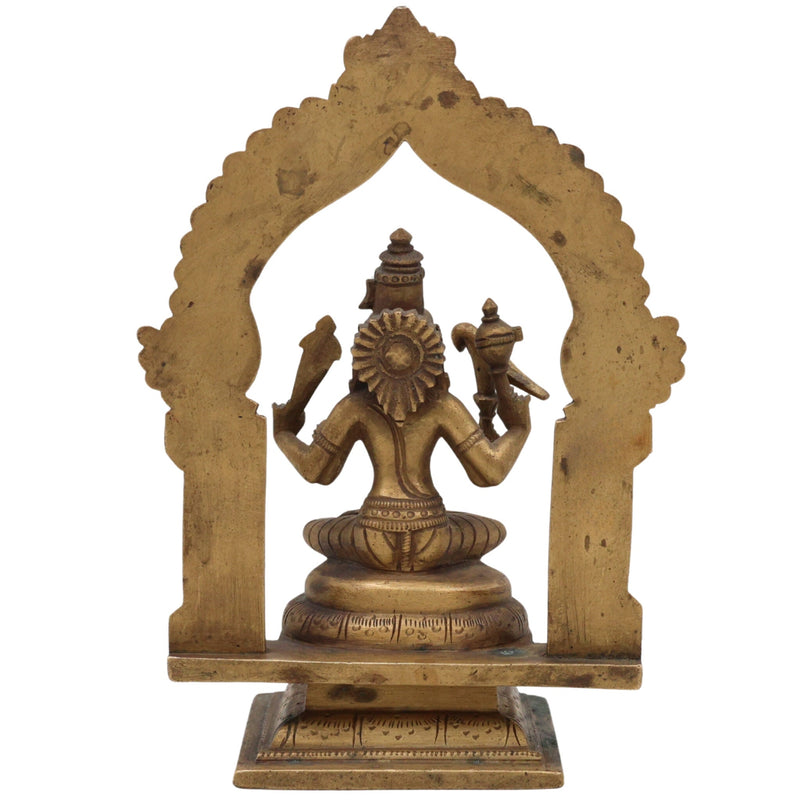 Bhunes Brass Antique Goddess Rajarajeshwari Idol, Tripura Sundari, Lalita, Raja Rajeshwari Murti Silai Statue,Gold, 5 Inch, 1 Piece