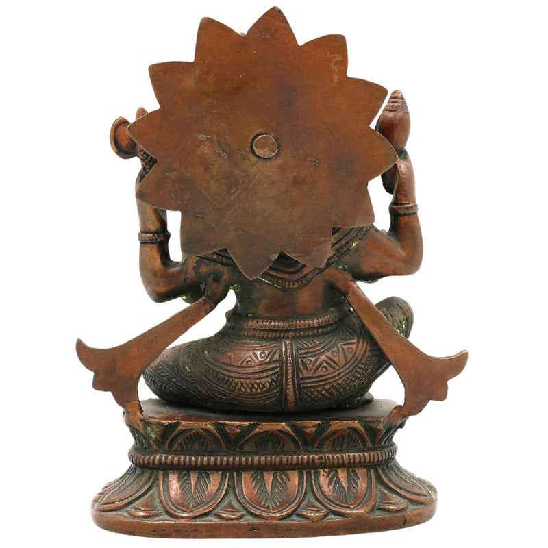 Brass Ganesha Idol | Ganpati Vinayaka Murti for Home Temple Décor | Pital Ganapati Statue for Pooja & Gifts,Gold, 7 Inch, 1 Piece