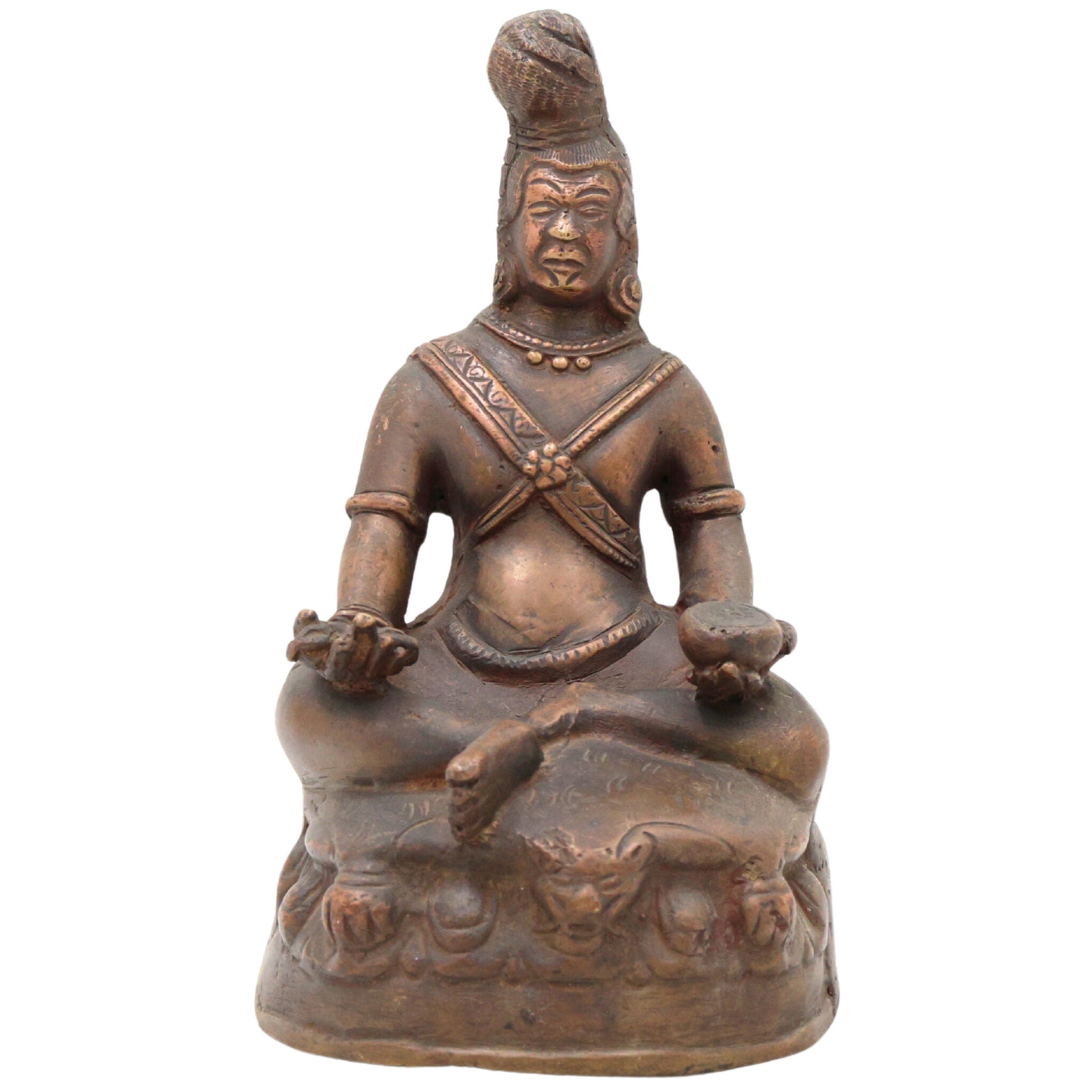 Bhunes Brass Antique Bhuddhist Idol,Gold, 7 Inch, 1 Piece