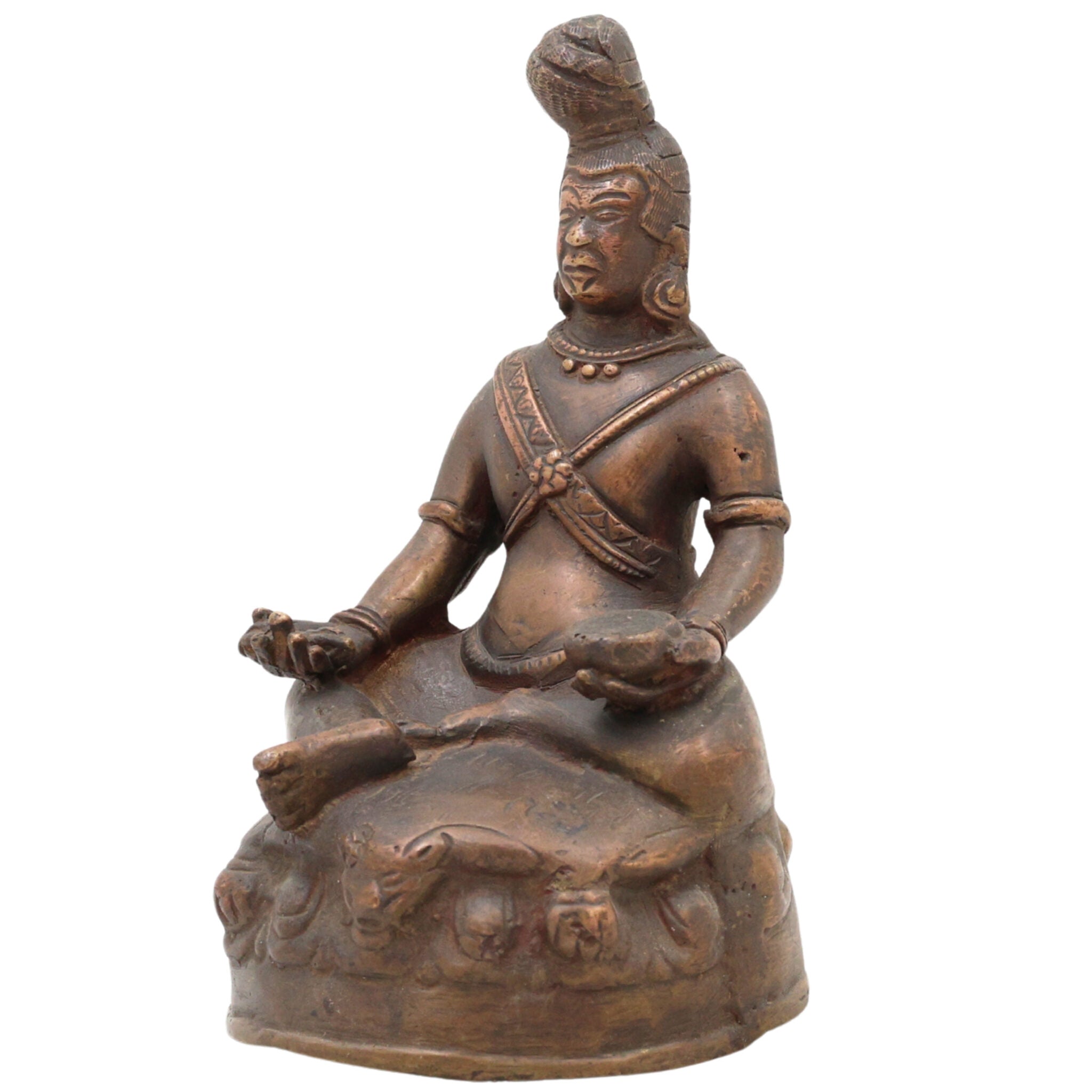 Bhunes Brass Antique Bhuddhist Idol,Gold, 7 Inch, 1 Piece