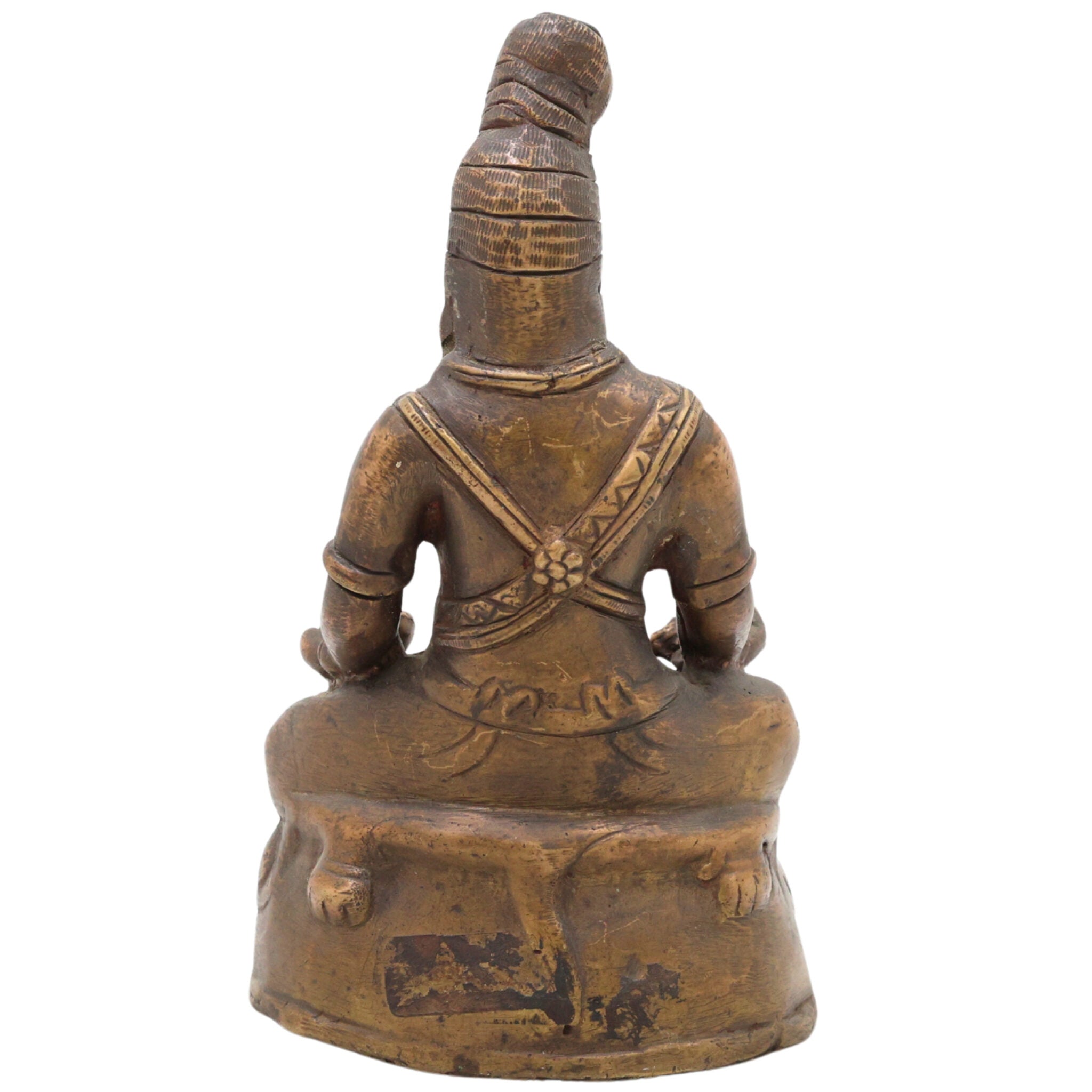 Bhunes Brass Antique Bhuddhist Idol,Gold, 7 Inch, 1 Piece