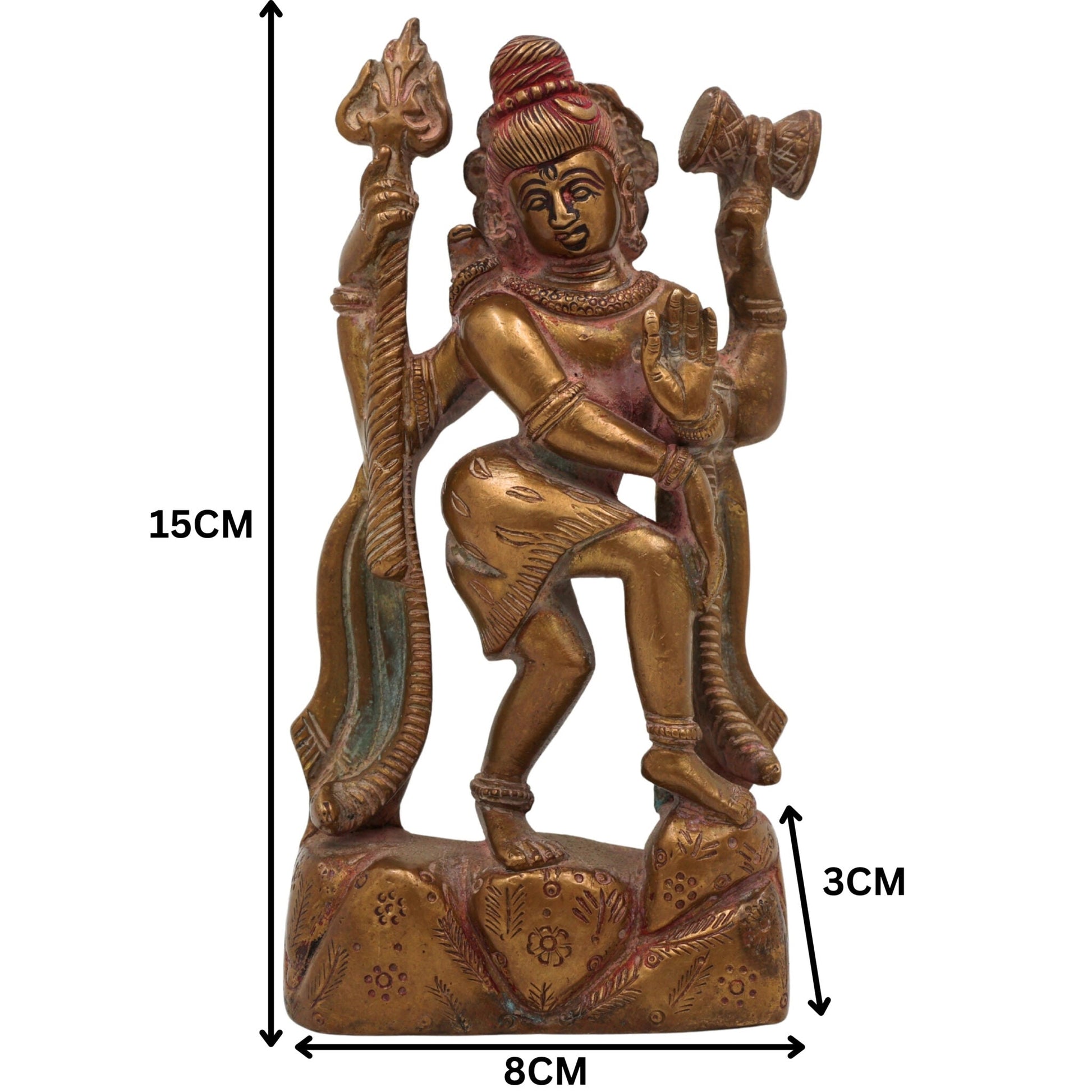 Brass Shiva Idol | Mahadev Murti, Shankar Statue, Bholenath Vigraha for Pooja, Home Decor & Gifts | Handcrafted Peetal Shiva Murti,Gold, 6 Inch, 1 Piece