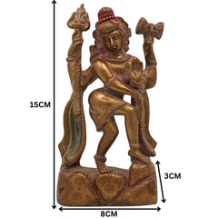Brass Shiva Idol | Mahadev Murti, Shankar Statue, Bholenath Vigraha for Pooja, Home Decor & Gifts | Handcrafted Peetal Shiva Murti,Gold, 6 Inch, 1 Piece