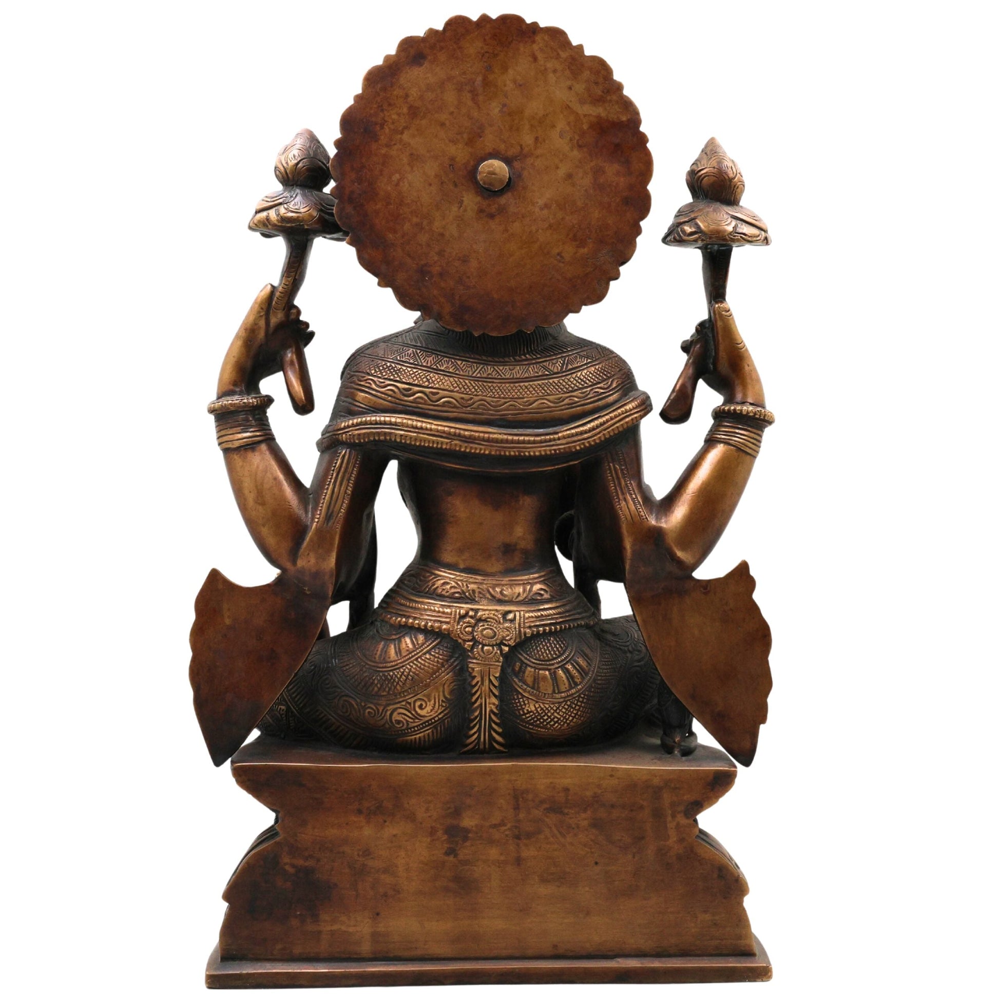 Handcrafted Mahalakshmi Brass Idol | Ashta Lakshmi Murti | Pital Kamala Devi Statue for Pooja, Home Temple & Decor ,Gold, 17 Inch, 1 Piece