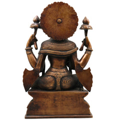 Handcrafted Mahalakshmi Brass Idol | Ashta Lakshmi Murti | Pital Kamala Devi Statue for Pooja, Home Temple & Decor ,Gold, 17 Inch, 1 Piece