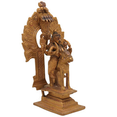 Brass Shiva Khandoba Idol on Horseback, Malhari Martanda Bhairava Murti with Sword & Shield, Traditional Maharashtra Lost Wax Sculpture,Gold, 9.5 Inch, 1 Piece
