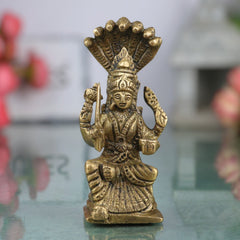Brass Mariamman Idol Mariyamma Murti, Muthu Mariamman Statue, Samayapuram Amman Vigraham, Peetal Pital Devi Moorthi,Gold, 4 Inch, 1 Piece
