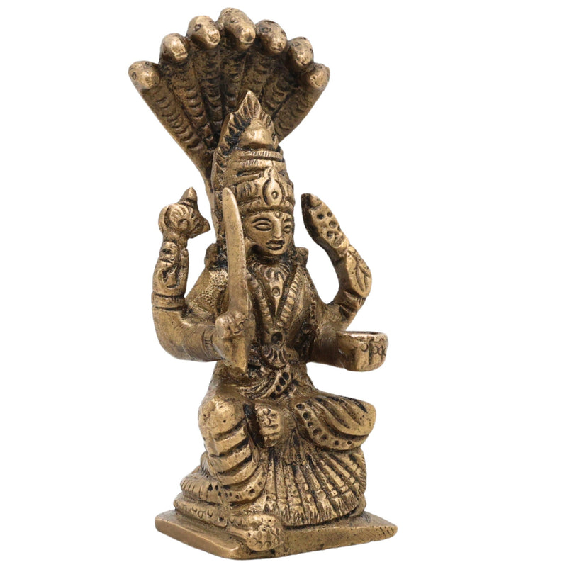 Brass Mariamman Idol Mariyamma Murti, Muthu Mariamman Statue, Samayapuram Amman Vigraham, Peetal Pital Devi Moorthi,Gold, 4 Inch, 1 Piece