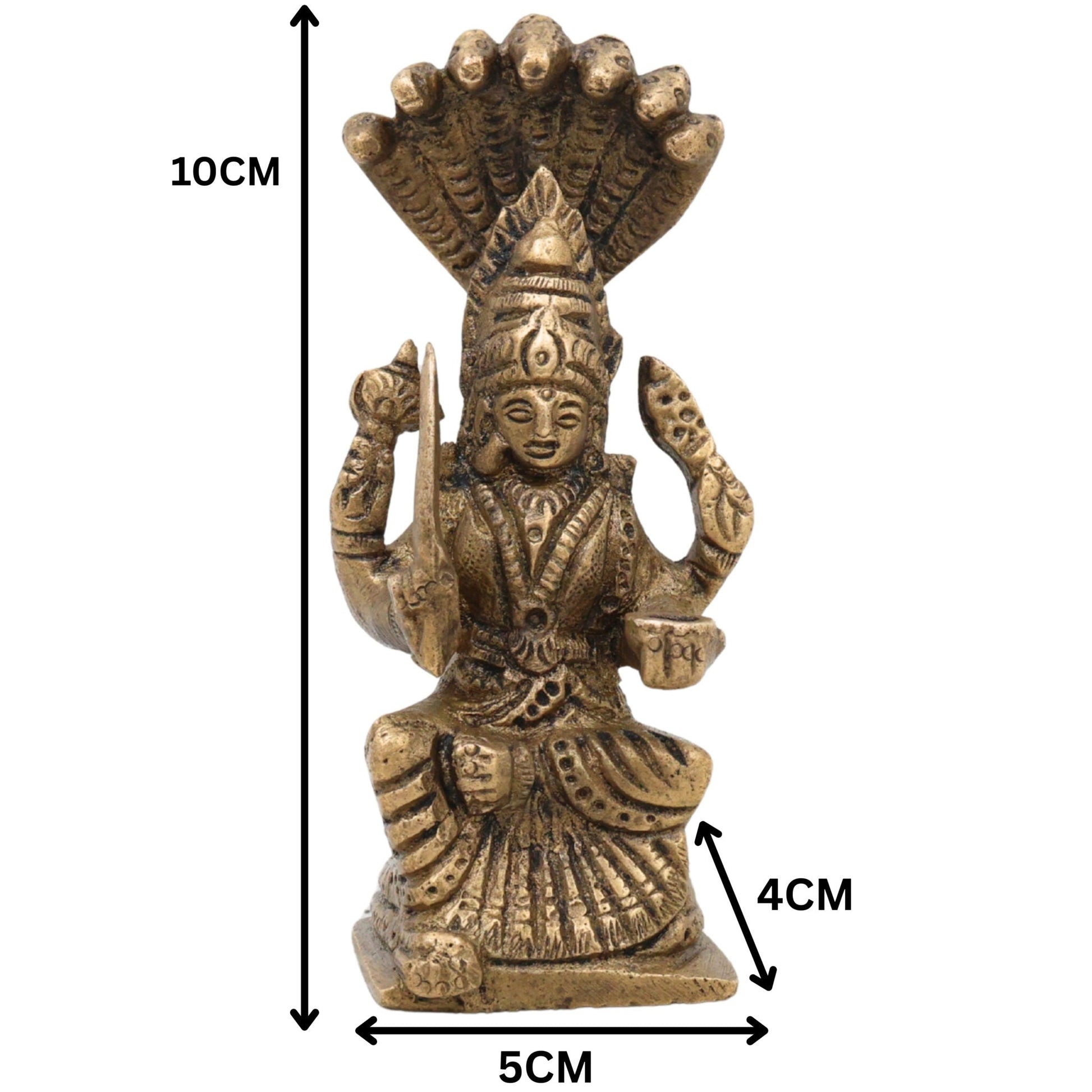 Brass Mariamman Idol Mariyamma Murti, Muthu Mariamman Statue, Samayapuram Amman Vigraham, Peetal Pital Devi Moorthi,Gold, 4 Inch, 1 Piece