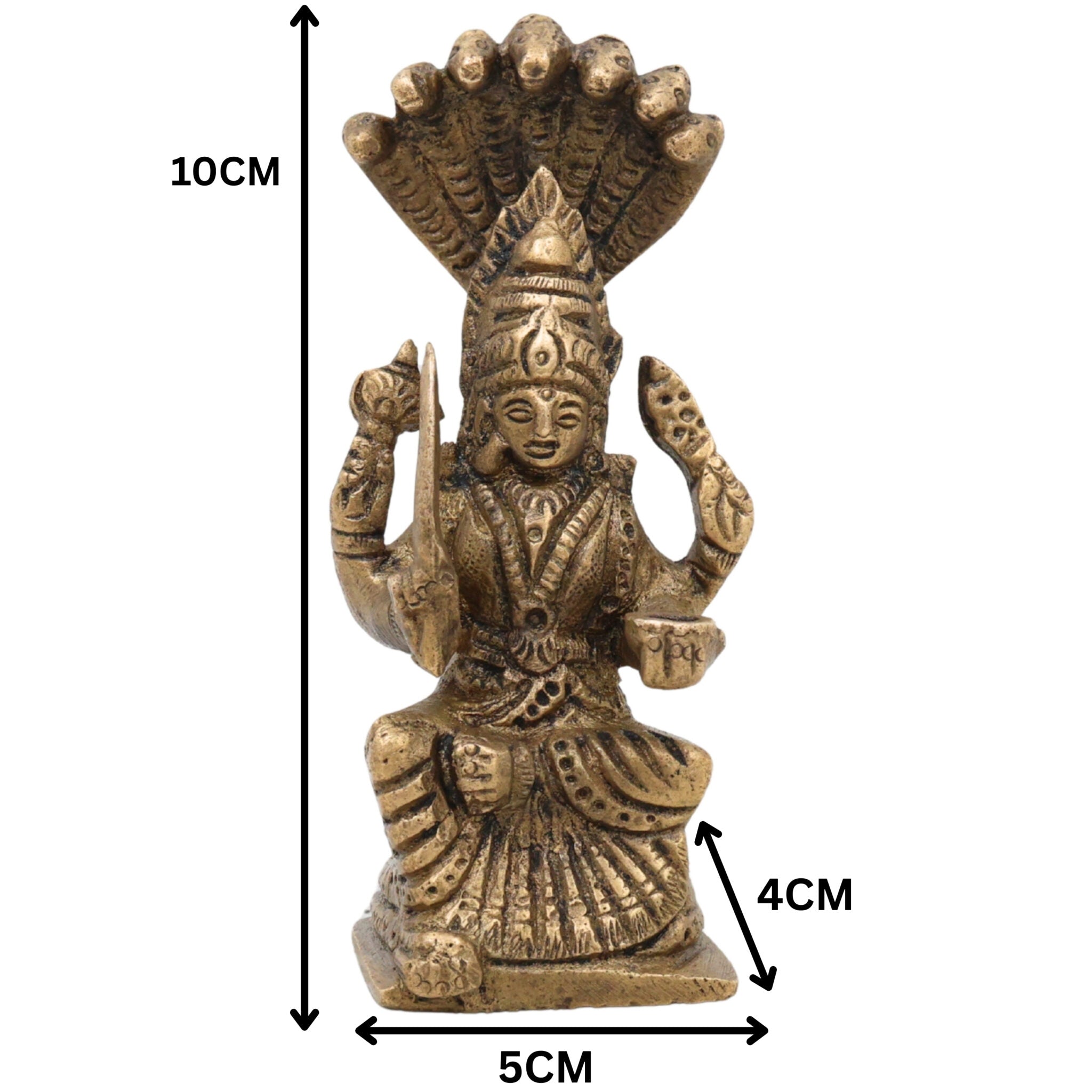 Brass Mariamman Idol Mariyamma Murti, Muthu Mariamman Statue, Samayapuram Amman Vigraham, Peetal Pital Devi Moorthi,Gold, 4 Inch, 1 Piece