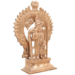 Handcrafted Bronze Palani Murugan Idol | Sri Dandayudhapani Swamy Panchaloha Sculpture | Subramanya, Skanda, Vel Murugan Statue for Puja & Decor,Gold, 7.5 Inch, 1 Piece