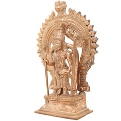 Handcrafted Bronze Palani Murugan Idol | Sri Dandayudhapani Swamy Panchaloha Sculpture | Subramanya, Skanda, Vel Murugan Statue for Puja & Decor,Gold, 7.5 Inch, 1 Piece