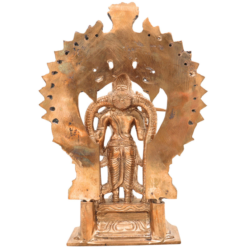 Handcrafted Bronze Palani Murugan Idol | Sri Dandayudhapani Swamy Panchaloha Sculpture | Subramanya, Skanda, Vel Murugan Statue for Puja & Decor,Gold, 7.5 Inch, 1 Piece