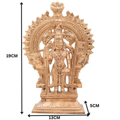 Handcrafted Bronze Palani Murugan Idol | Sri Dandayudhapani Swamy Panchaloha Sculpture | Subramanya, Skanda, Vel Murugan Statue for Puja & Decor,Gold, 7.5 Inch, 1 Piece