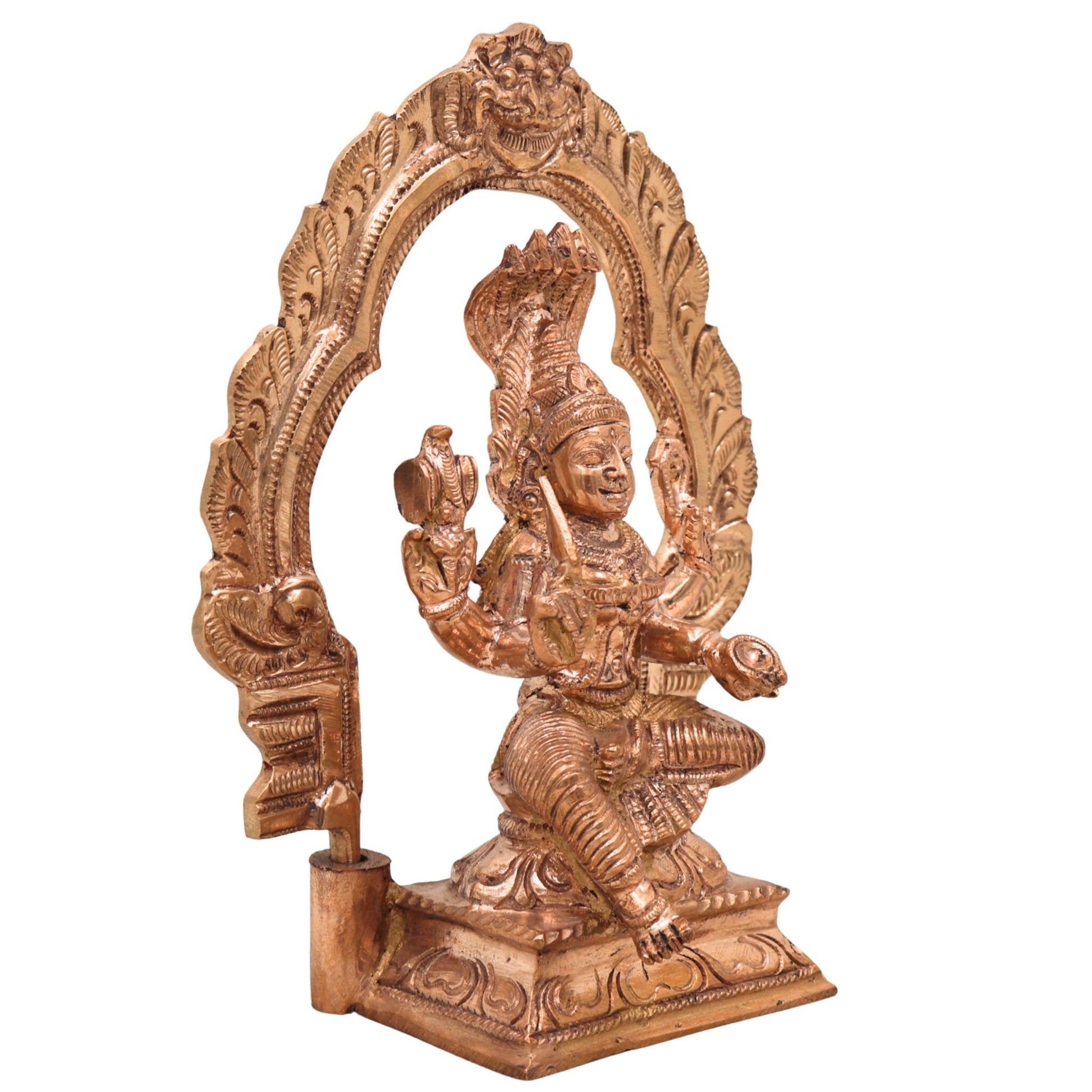 Handcrafted Bronze Mariyamman Idol | Panchaloha Mariamma Murti | South Indian Goddess Mariamman Statue for Pooja, Temple & Home Decor,Gold, 6.5 Inch, 1 Piece